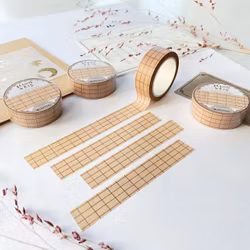 Washi tape Lettoon - Brown Grid 15 mm