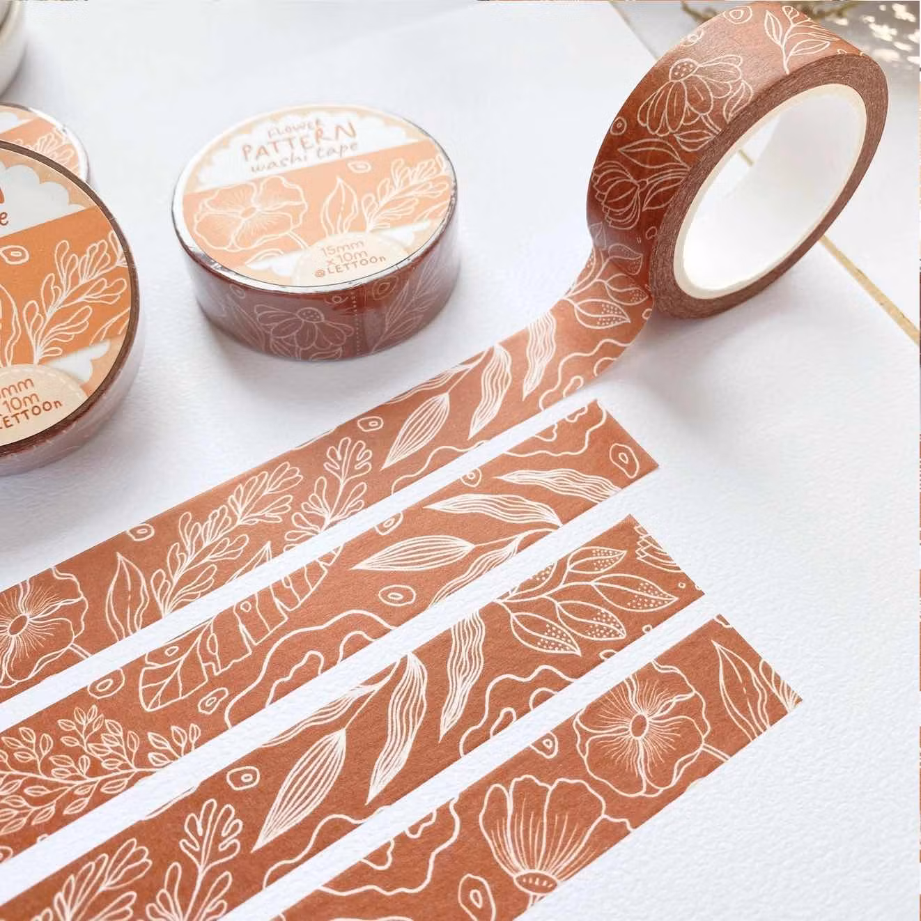 Washi tape Lettoon - Flower Pattern 15 mm