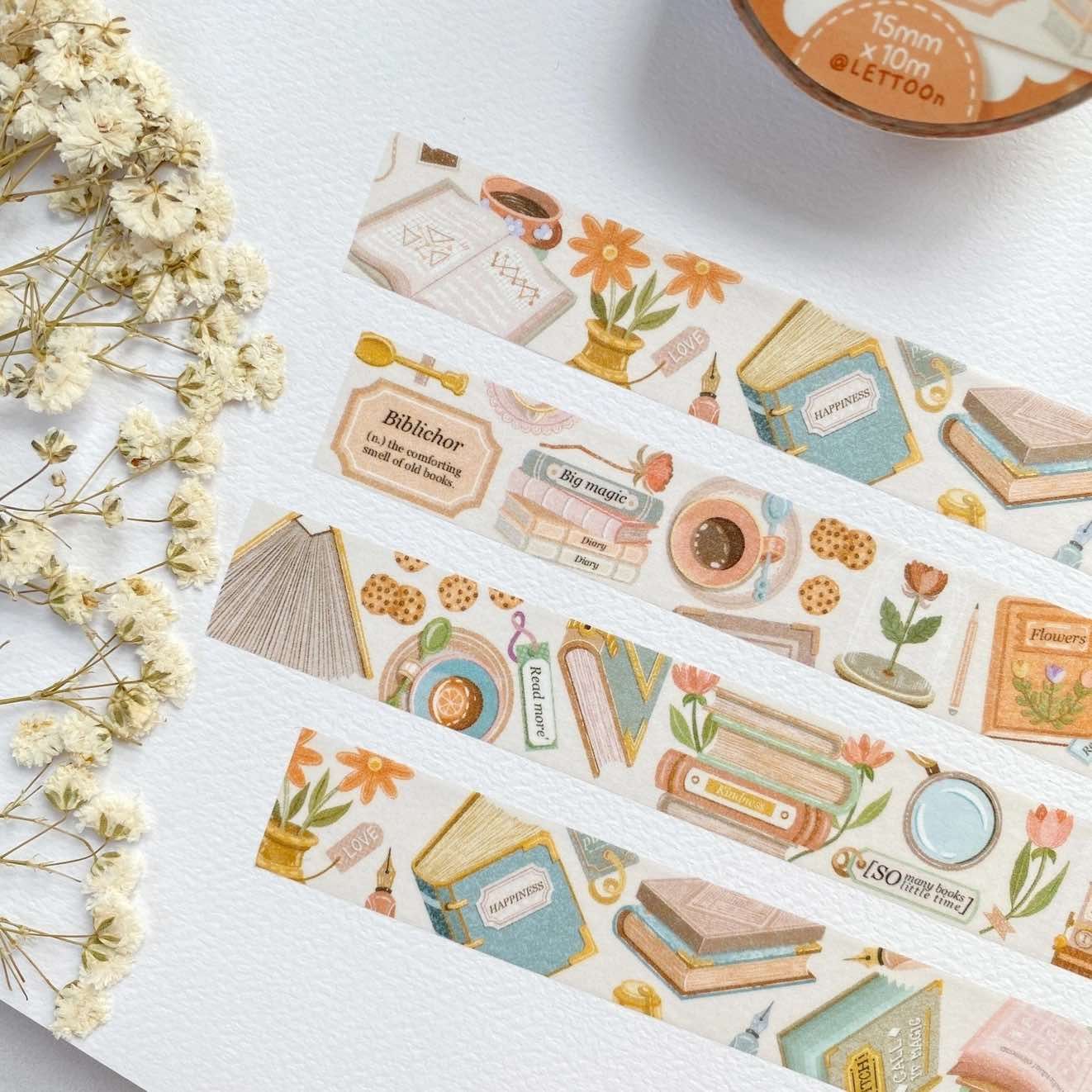 Washi tape Lettoon - Book 15 mm