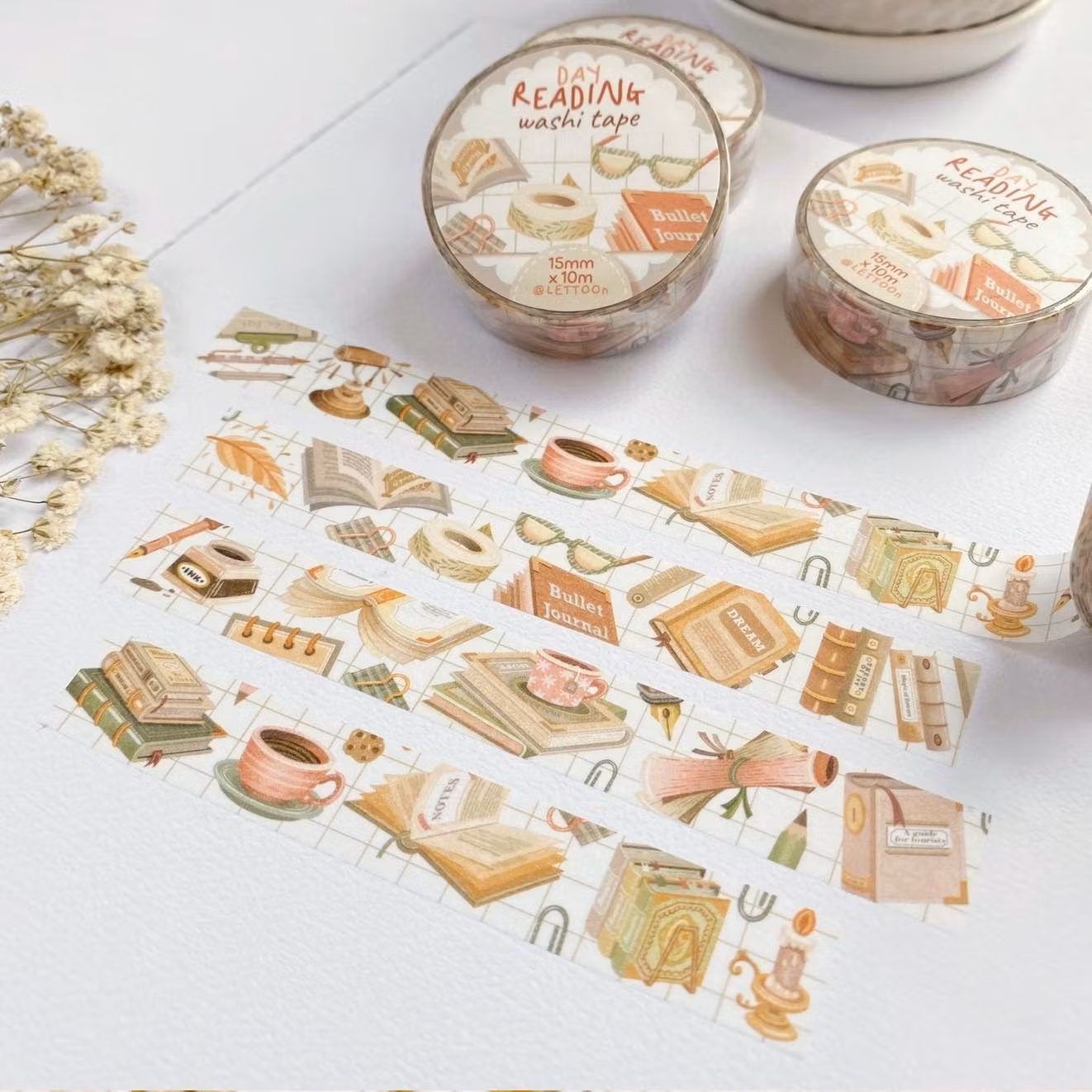 Washi tape Lettoon - Day Reading 15 mm