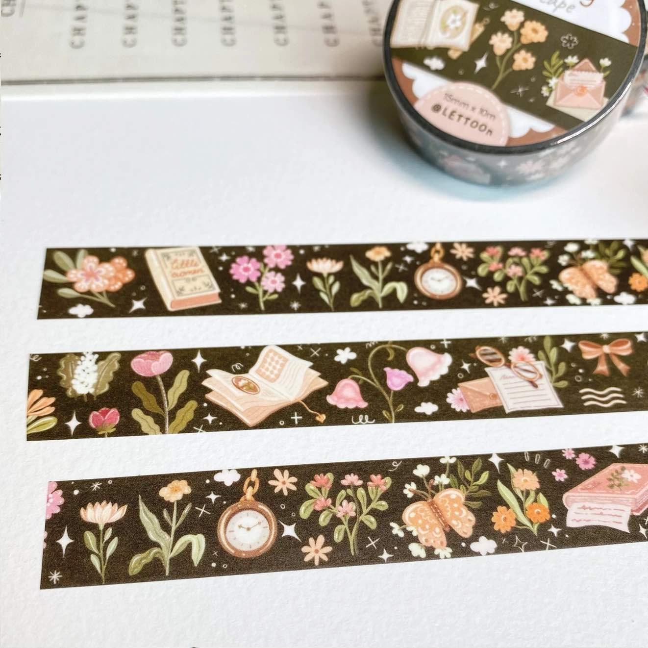 Washi tape Lettoon - Moonlight Reading 15 mm