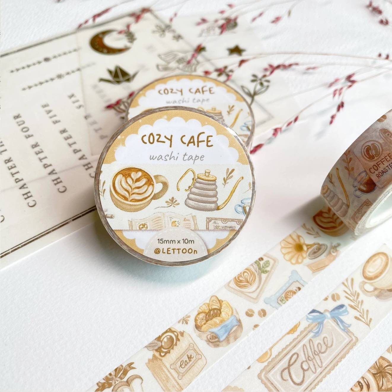 Washi tape Lettoon - Cozy Café 15 mm