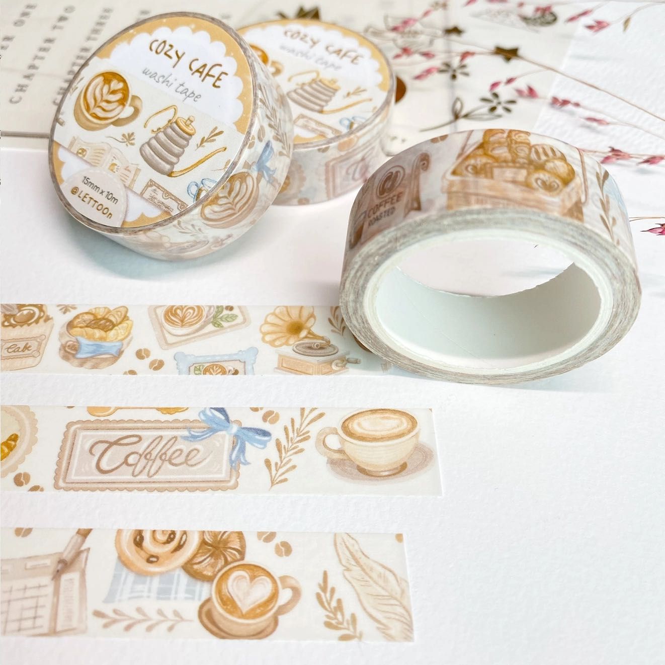 Washi tape Lettoon - Cozy Café 15 mm
