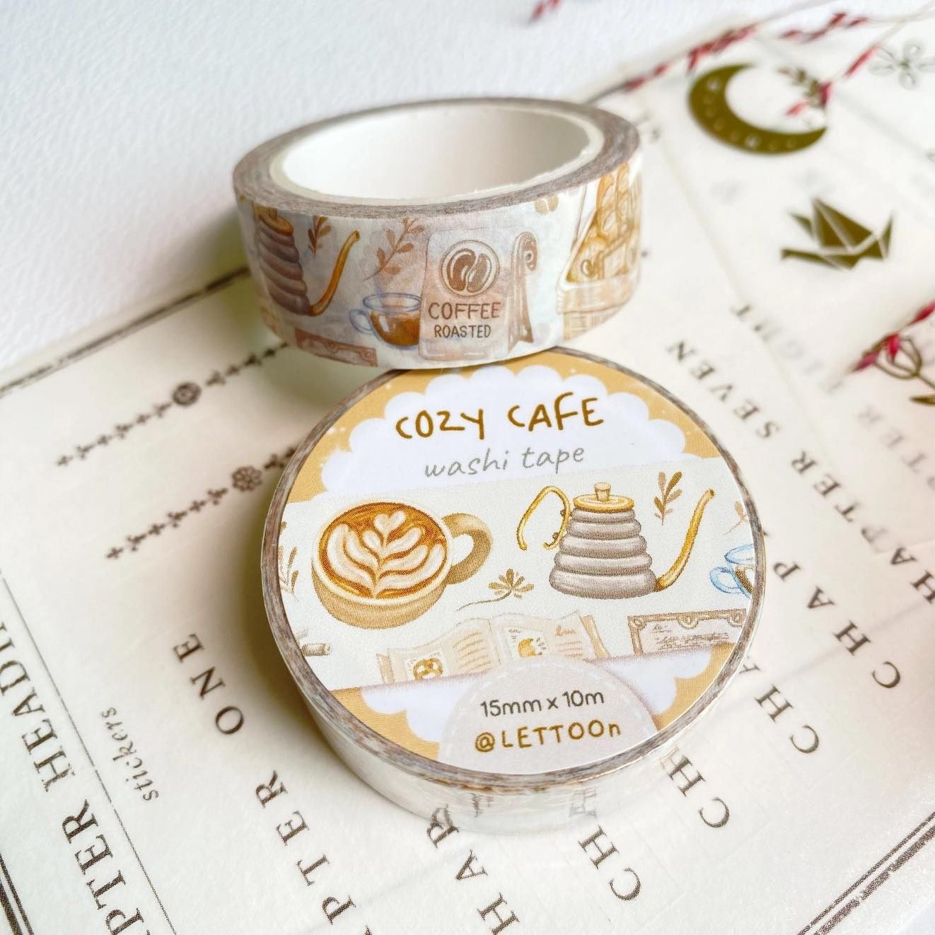 Washi tape Lettoon - Cozy Café 15 mm