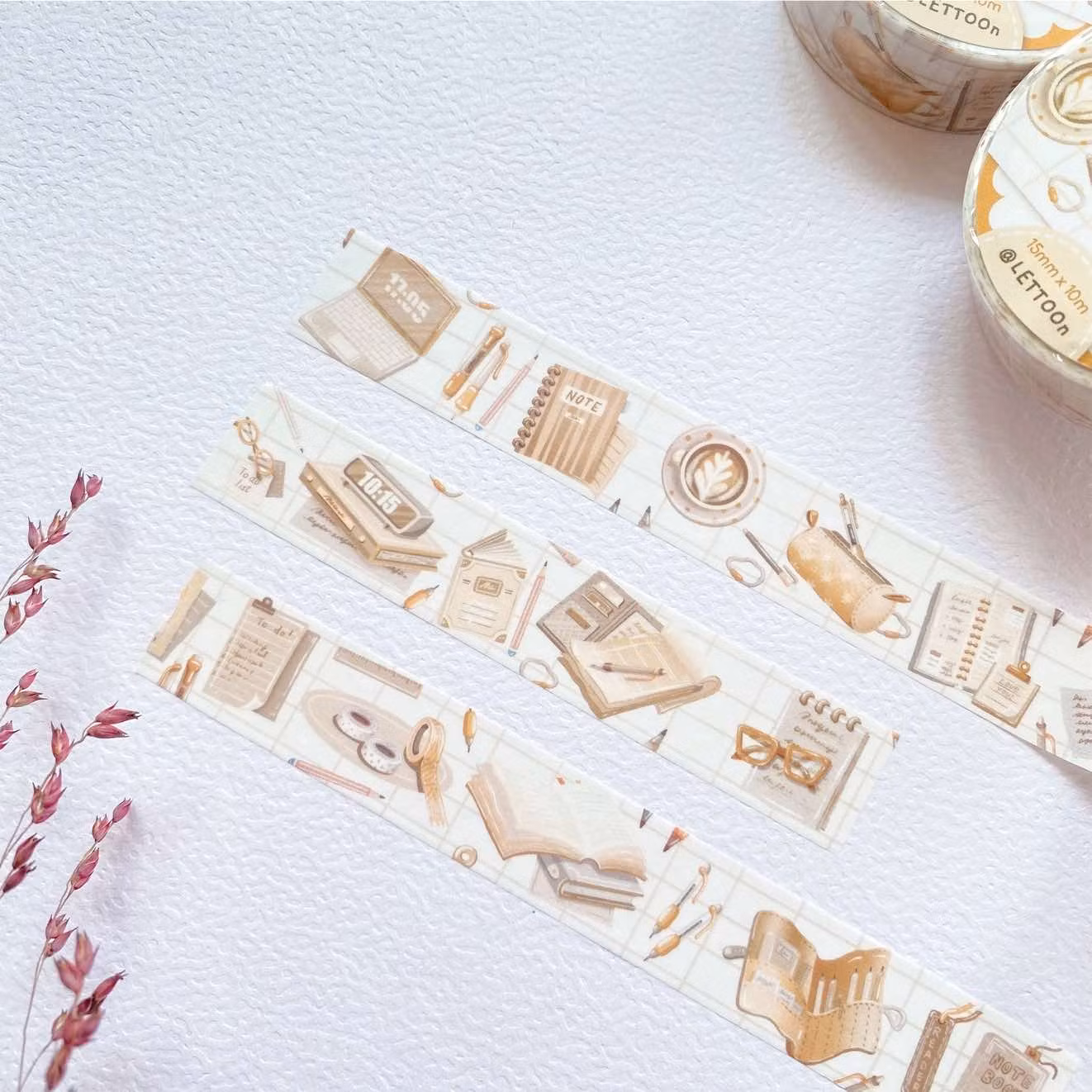 Washi tape Lettoon - Study Time 15 mm