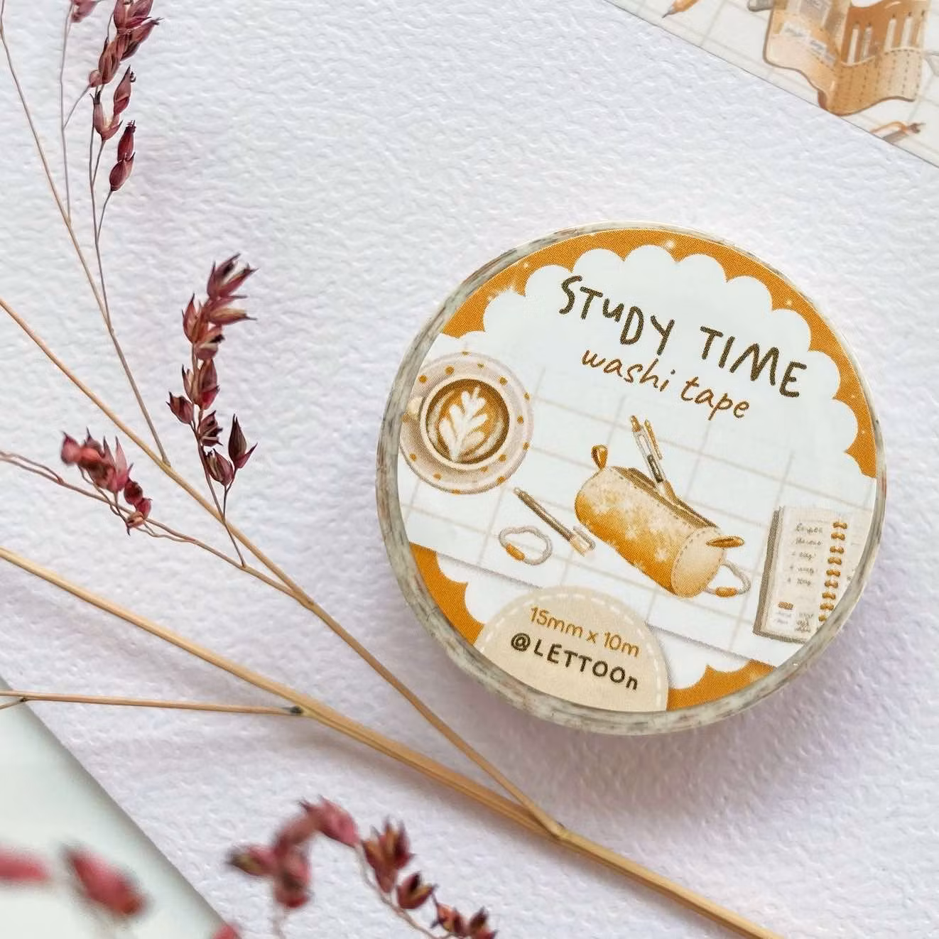 Washi tape Lettoon - Study Time 15 mm