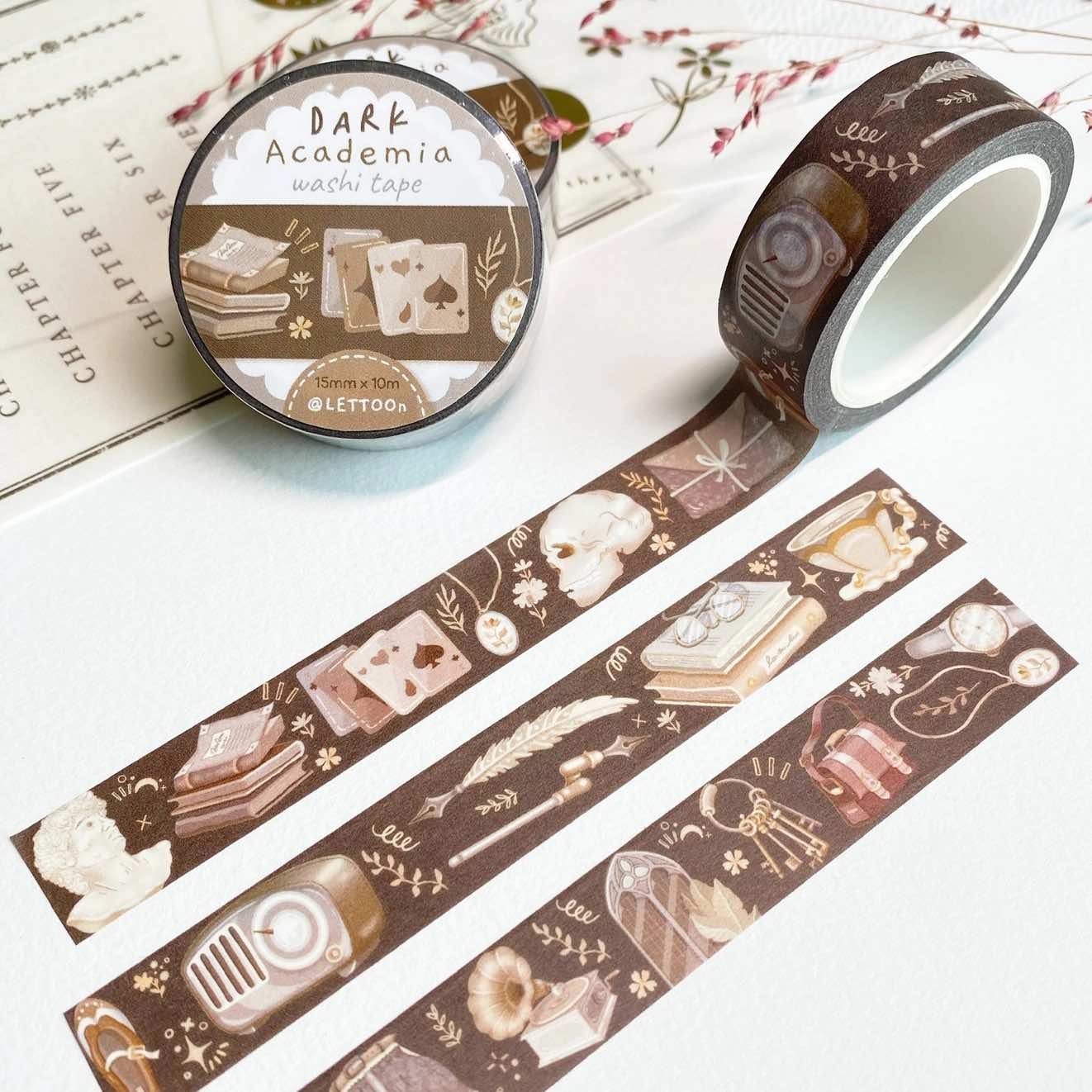 Washi tape Lettoon - Dark Academia 15 mm