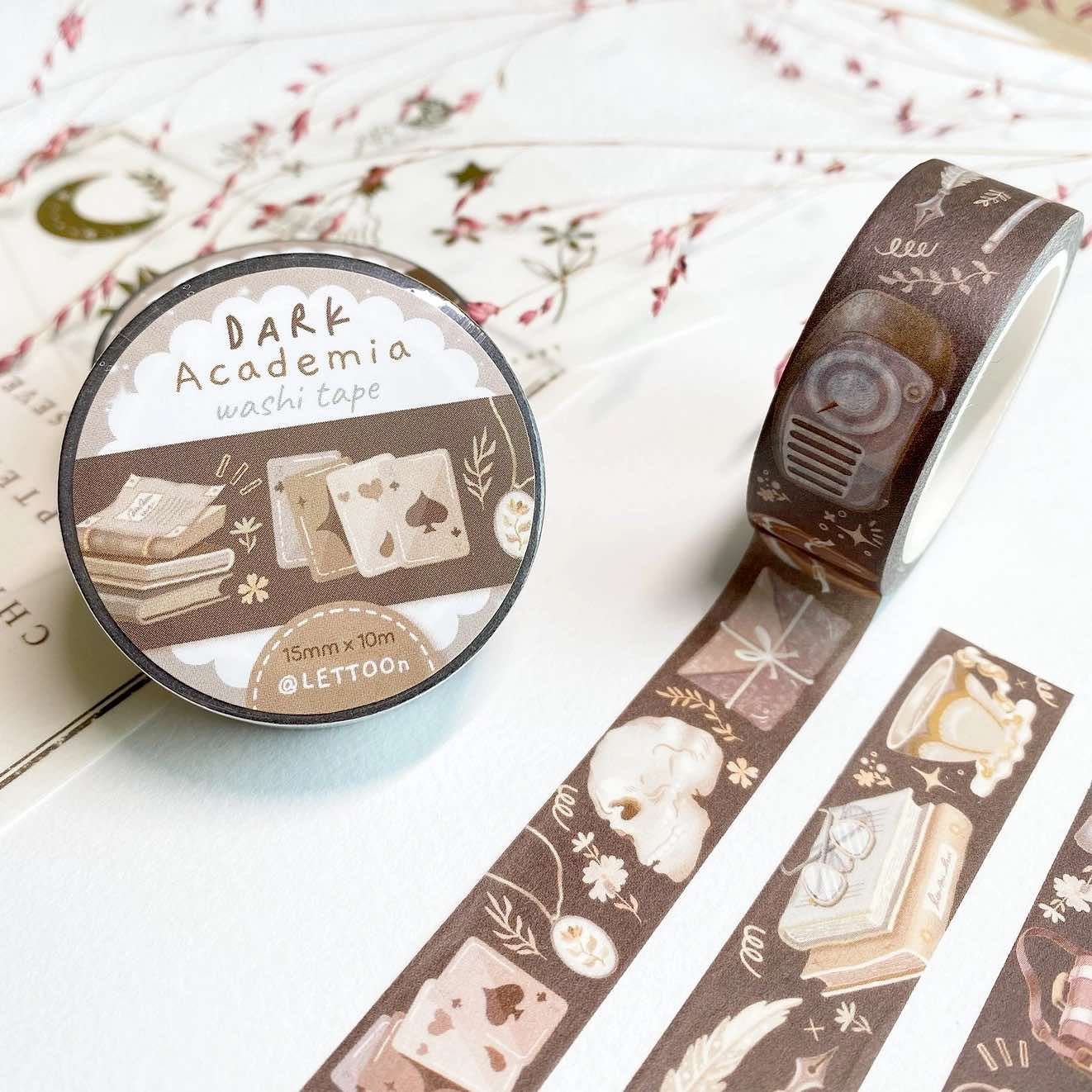 Washi tape Lettoon - Dark Academia 15 mm
