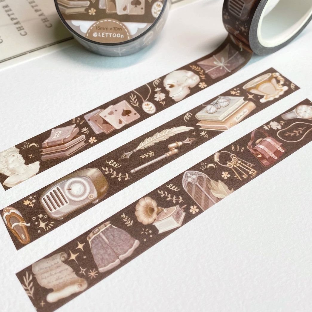 Washi tape Lettoon - Dark Academia 15 mm