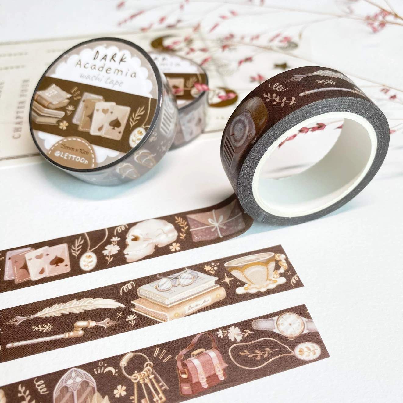 Washi tape Lettoon - Dark Academia 15 mm