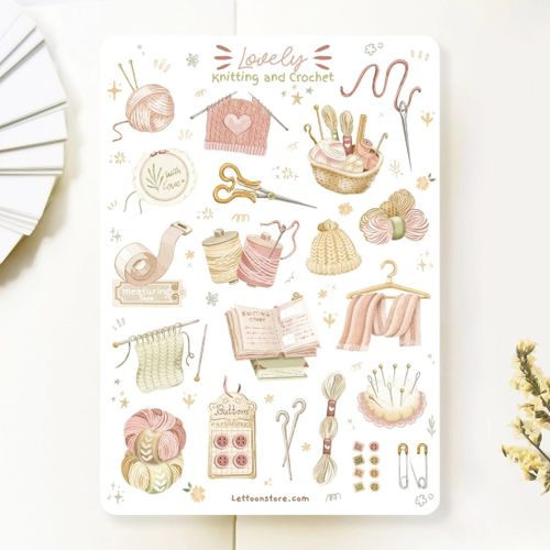 Stickers Lettoon - Knitting and Crochet