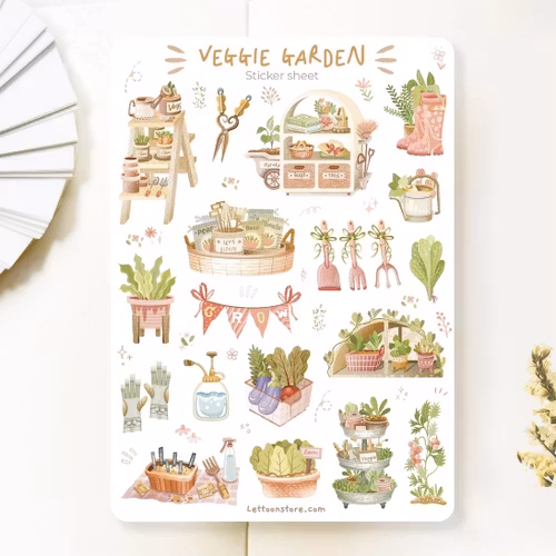 Stickers Lettoon - Veggie Garden