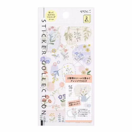 Midori Sticker Two Sheets Flower