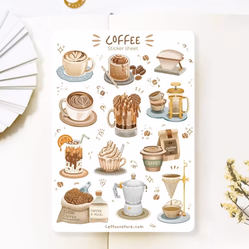 Stickers Lettoon - Coffee