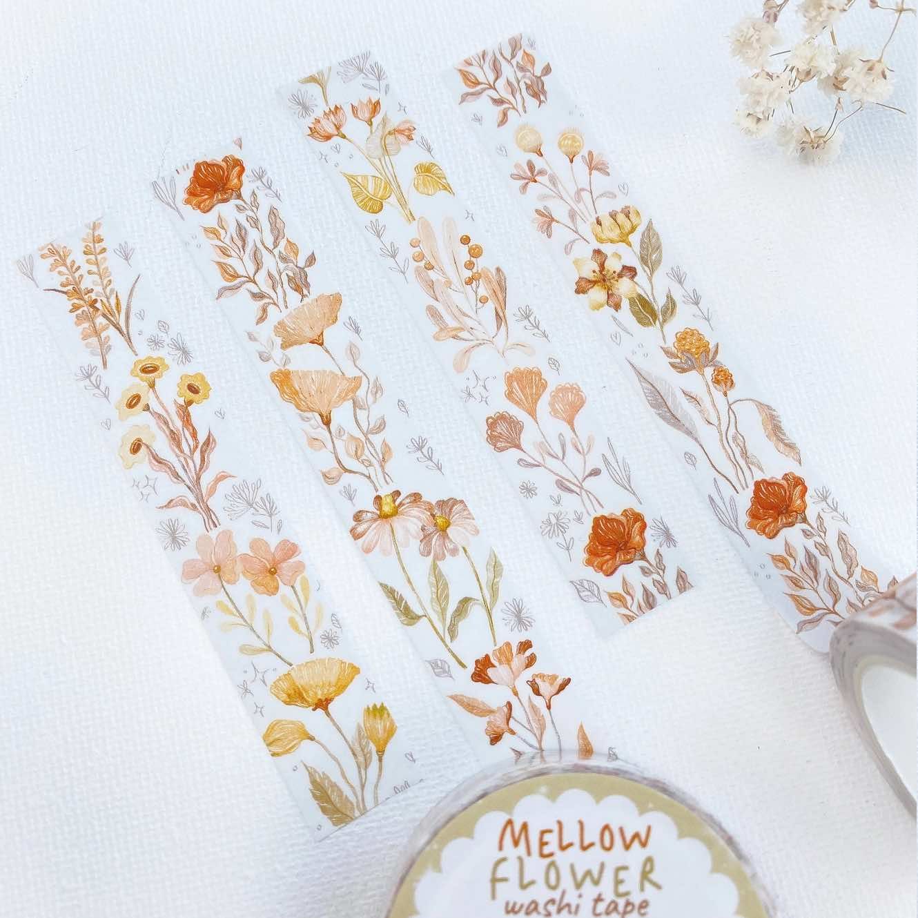 Washi tape Lettoon - Mellow Flower 15 mm