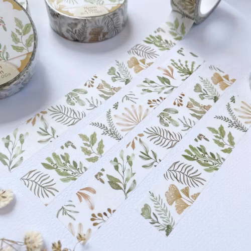 Washi tape Lettoon - Wild Leaf 15 mm