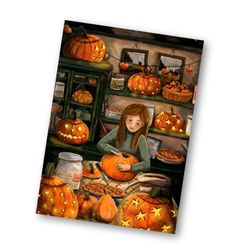 Card Esther Bennink - Pumpkin lanterns