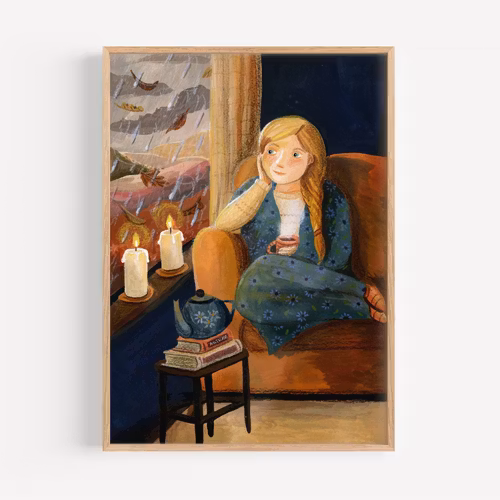 Print A4 Esther Bennink - Regnig kväll