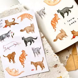 Washi Stickers Nikki Dotti - I Love Cats