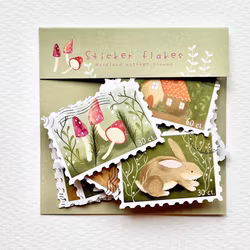 Sticker Flakes Nikki Dotti - Woodland Stamps 25 mm