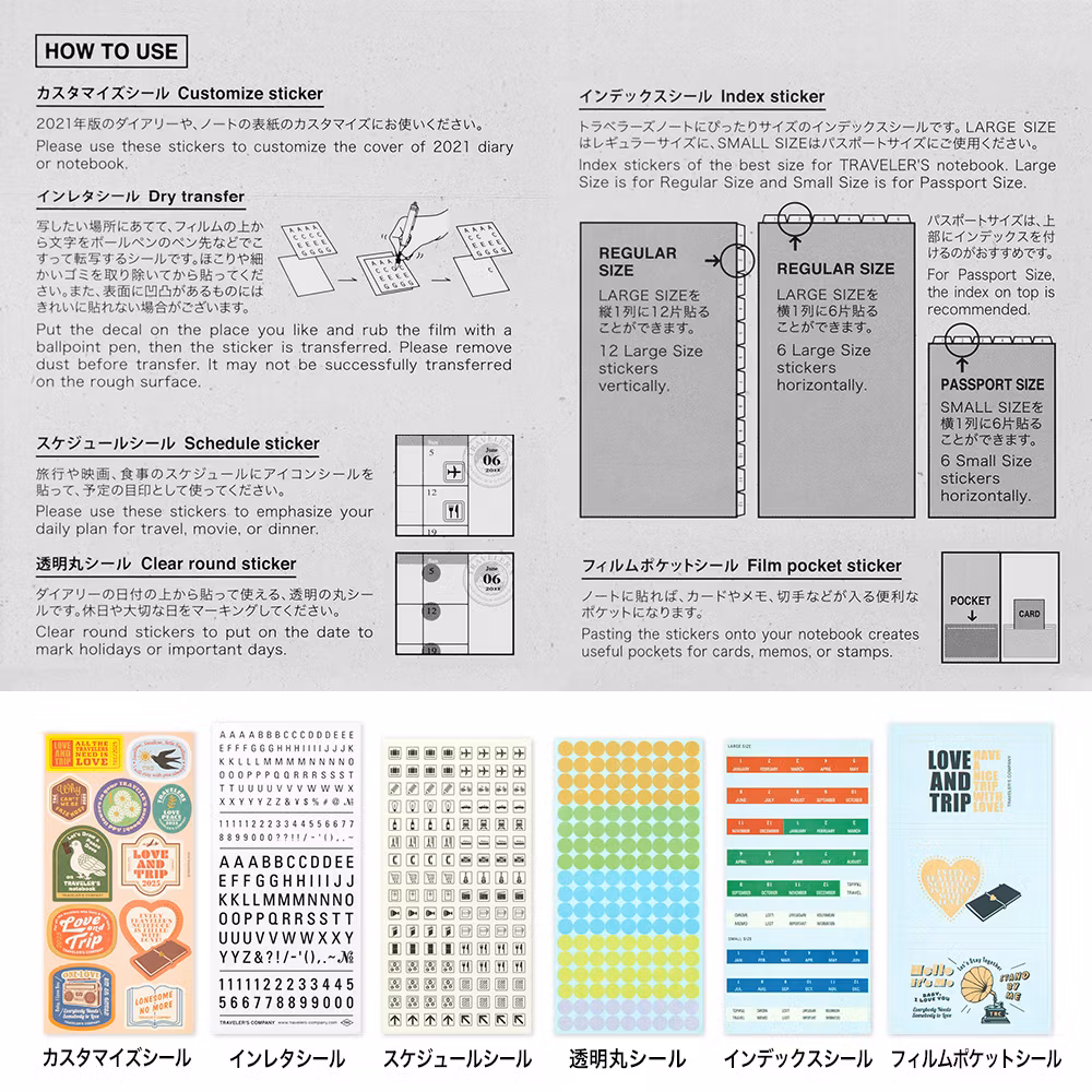 2025 Customized Stickers Set // Traveler's Notebook