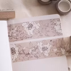 Chapteries Washi Tape - Pencil Flowers Pinky Beige 48mm
