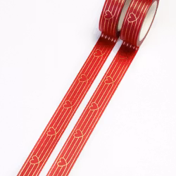 Washi Tape Willwa - Red Heart To Heart 15 mm
