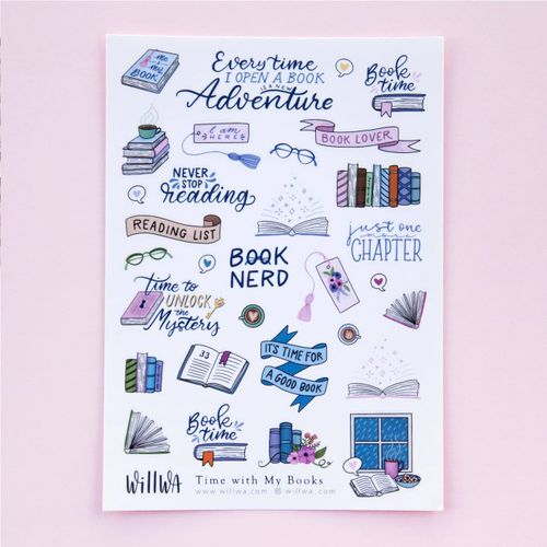 Stickers Willwa - Time with My Books
