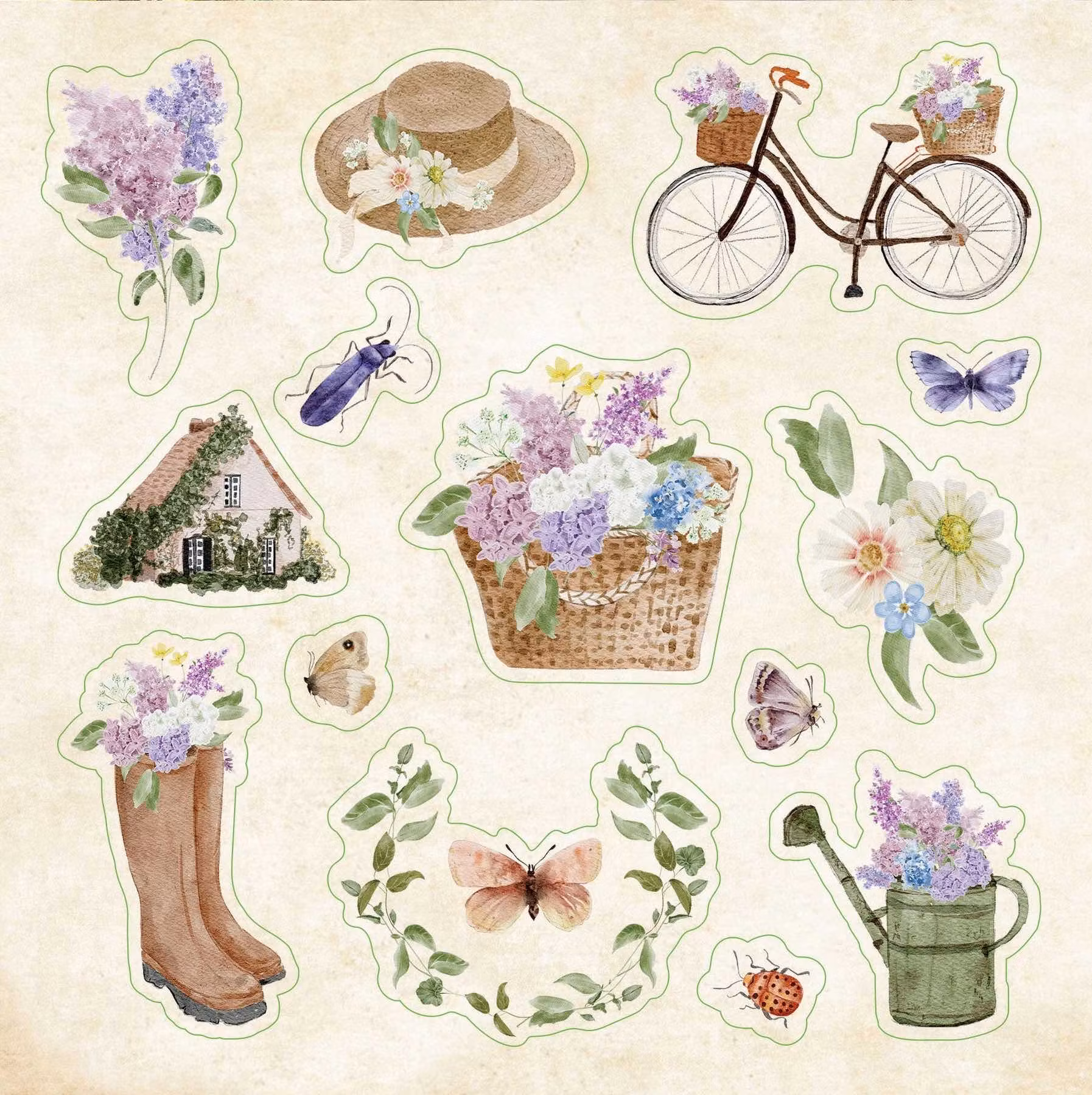 Stickersbok Cottagecore (650 stickers)