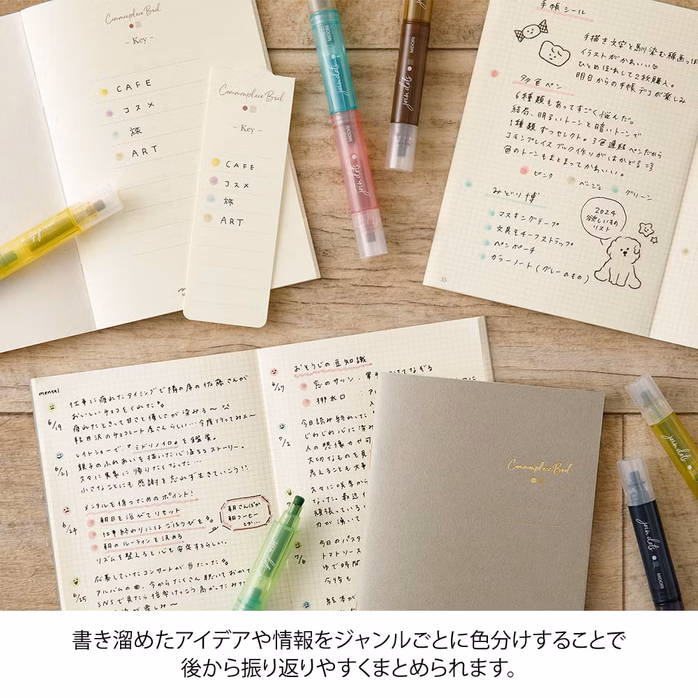 Midori Connecting Pen Join Dots 3-pack - Grayish Tone