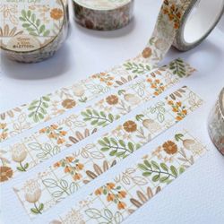 Washi tape Lettoon - Flower Grid 15 mm