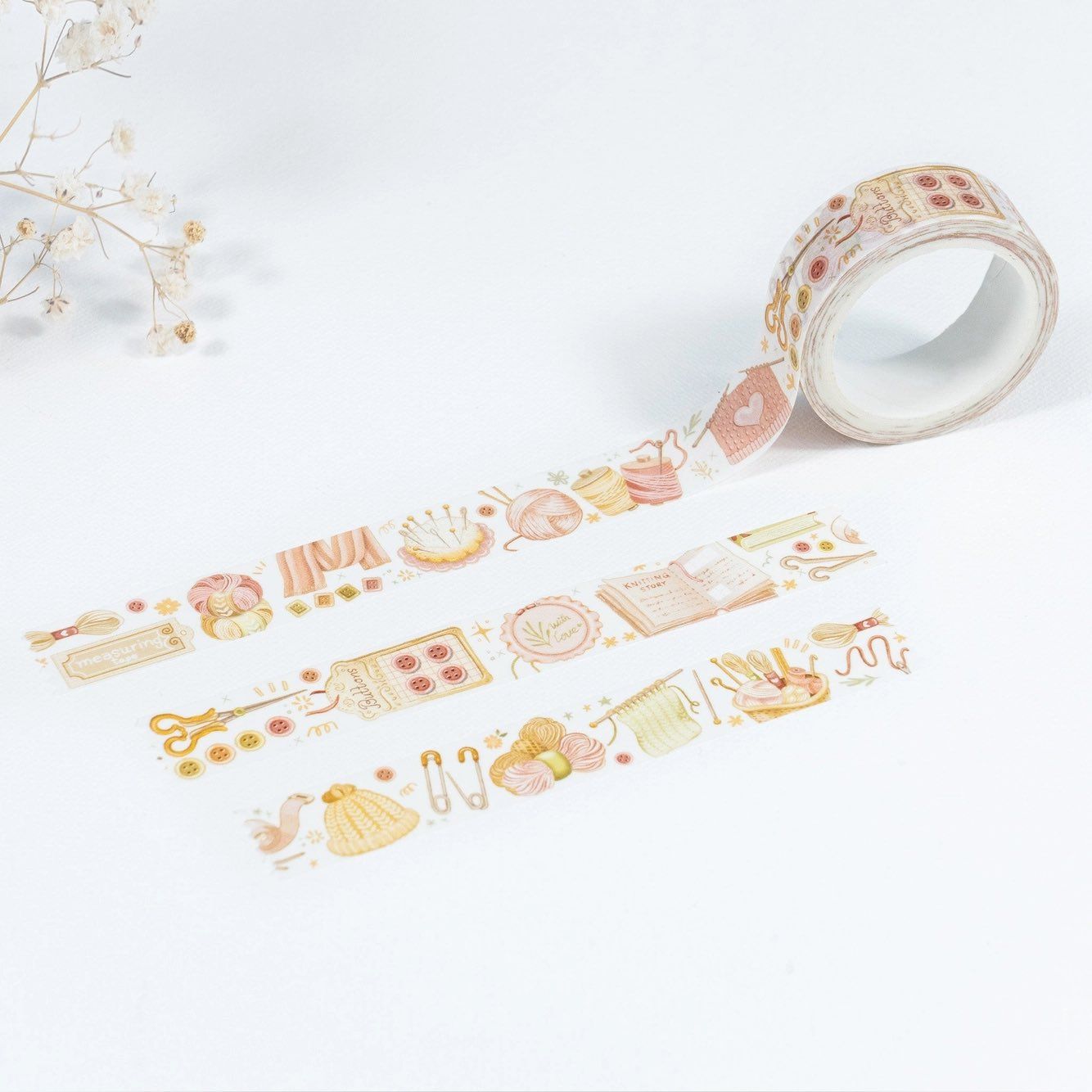 Washi tape Lettoon - Knitting and Crochet 15 mm