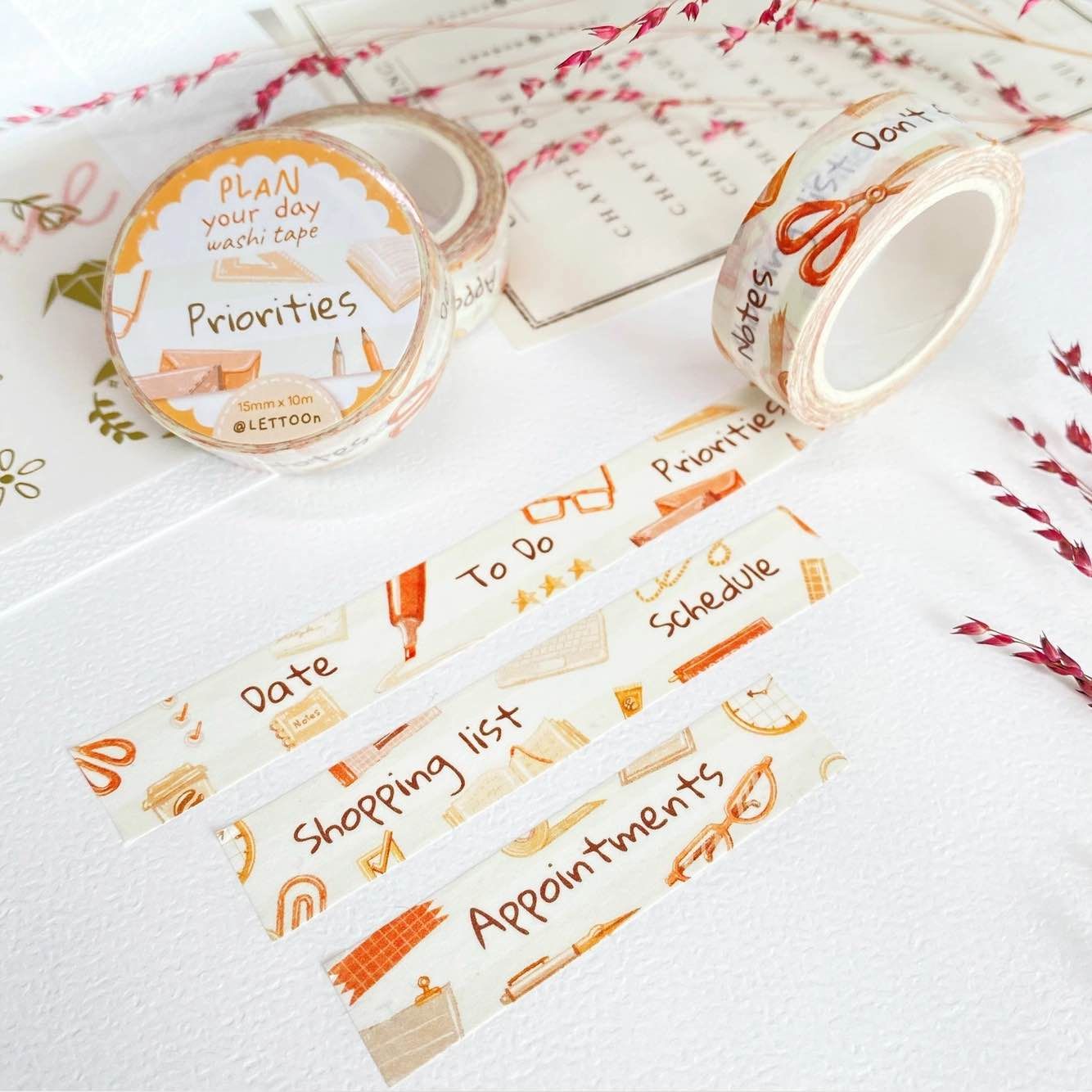 Washi tape Lettoon - Plan Your Day 15 mm
