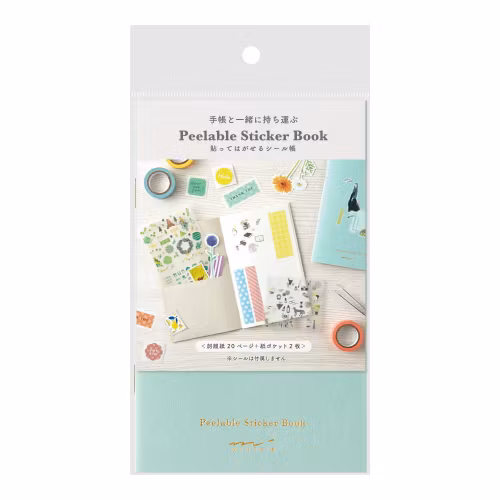 Midori Sticker Book with Pocket Light Blue