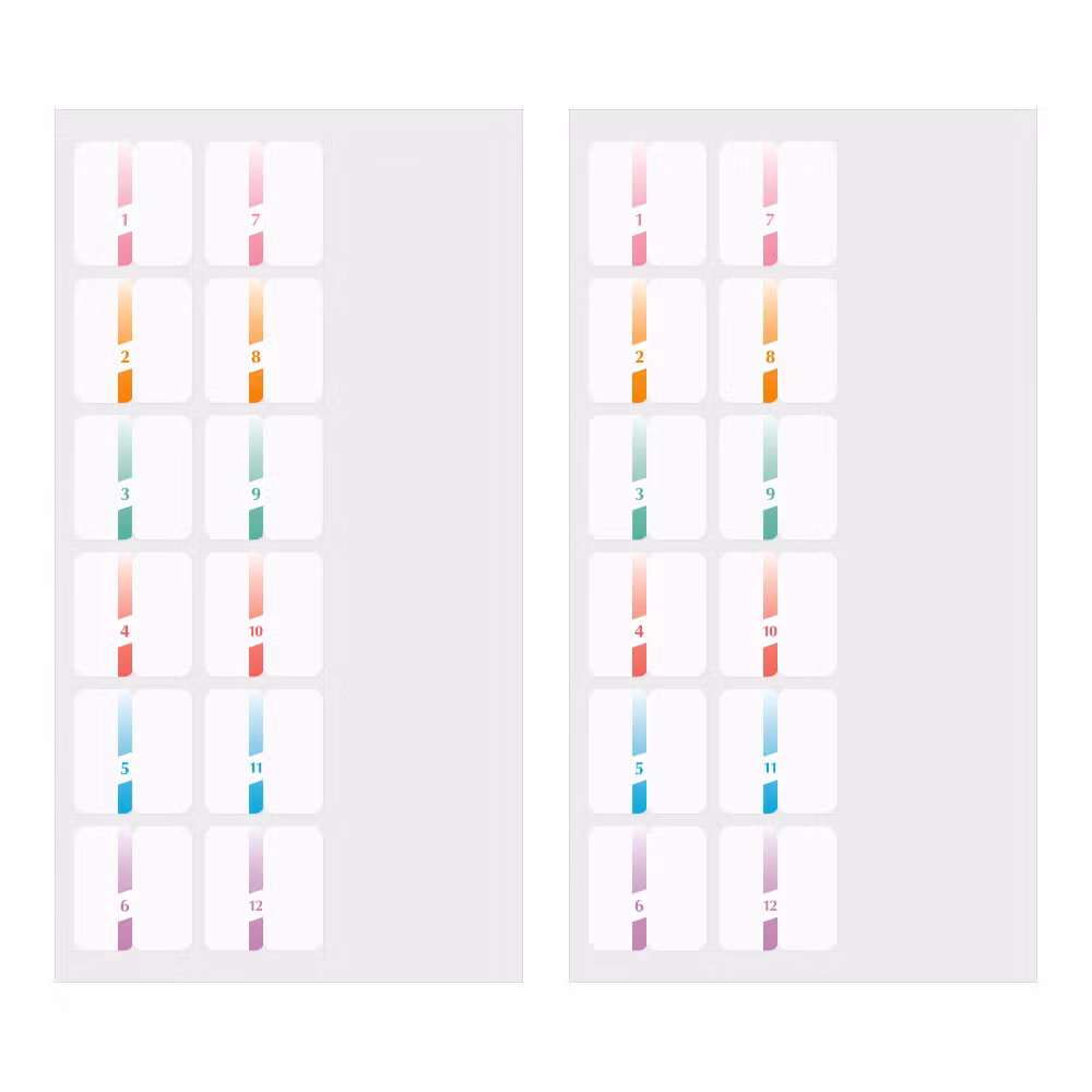 Midori Index Label Numbers Color