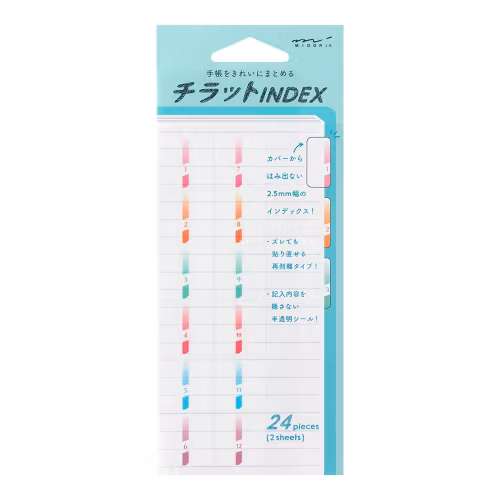 Midori Index Label Numbers Color