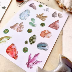 Washi Stickers Nikki Dotti - Gems gold foiled