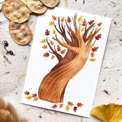 Postcard Nikki Dotti - Autumn Tree