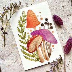 Postcard Nikki Dotti - Mushrooms