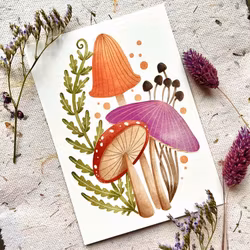 Postcard Nikki Dotti - Mushrooms