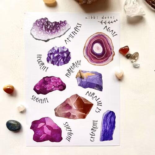 Washi Stickers Nikki Dotti - Purple gems