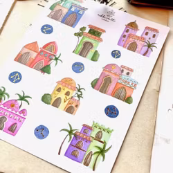 Washi Stickers Nikki Dotti - Mystical houses gold foiled