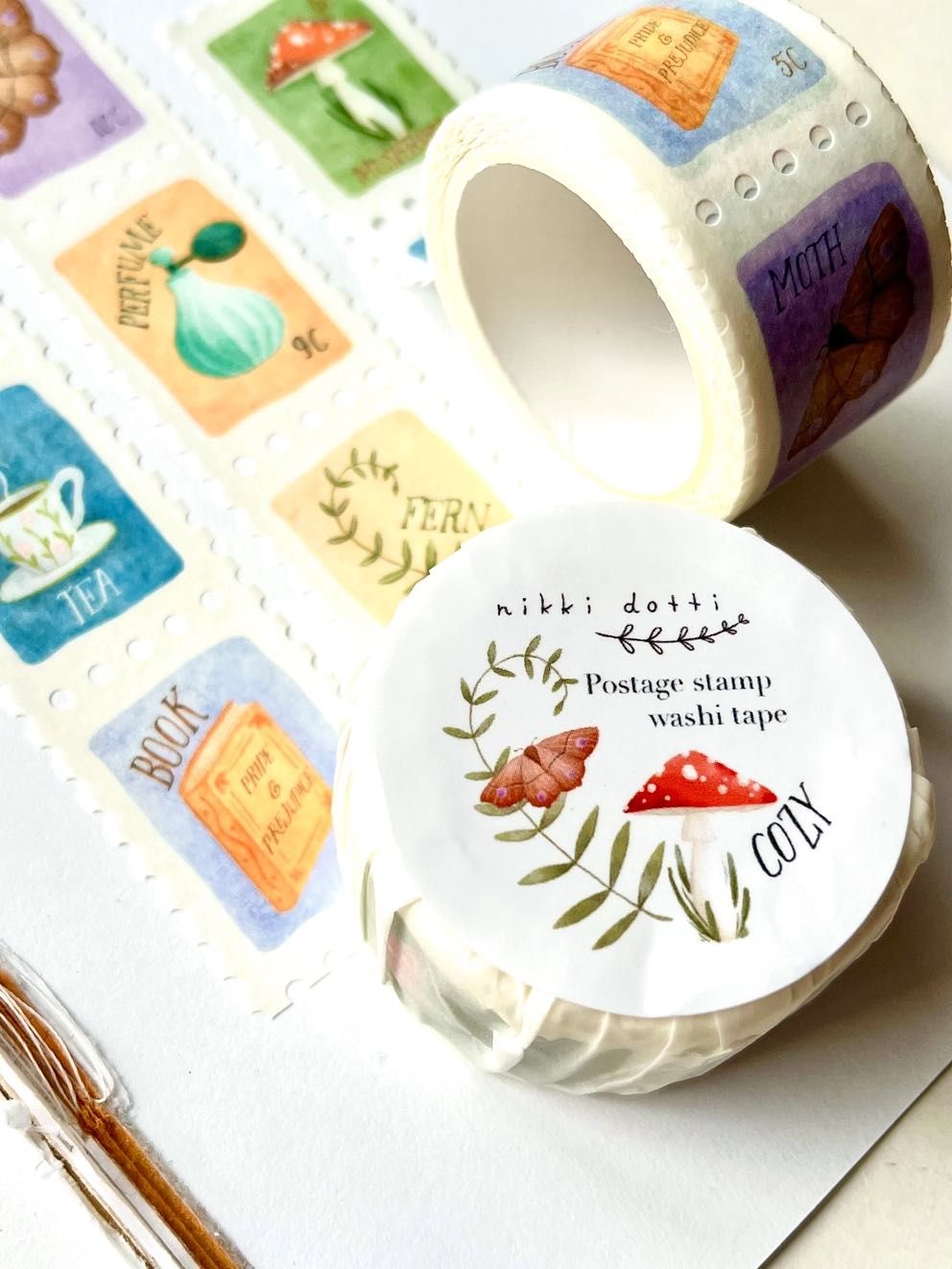 Washi tape Nikki Dotti - Cozy Postage Stamps 25 mm