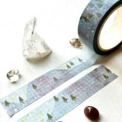 Washi tape Nikki Dotti - Winter Hills gold folied 15 mm
