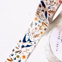 Washi tape Nikki Dotti - Swallows 15 mm