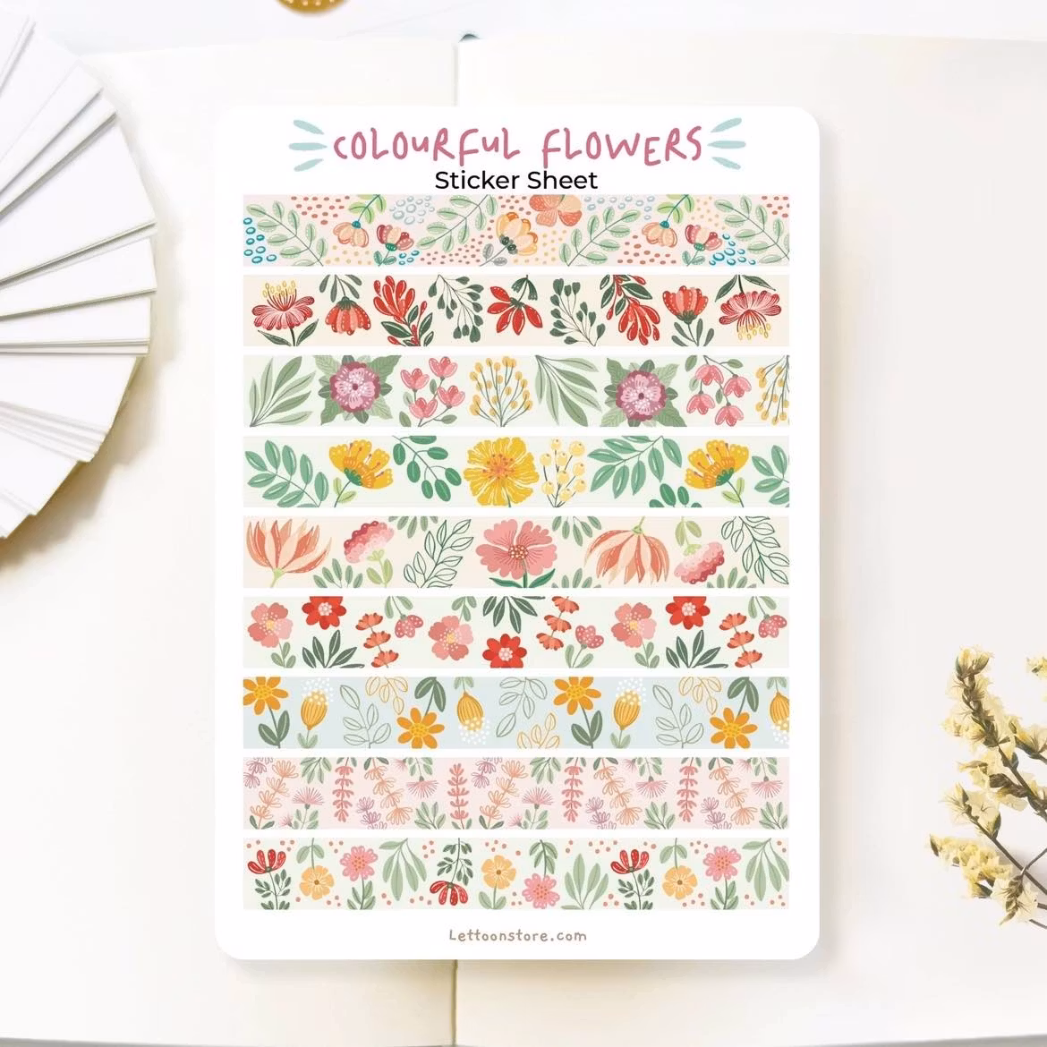 Stickers Lettoon - Colorful Flowers