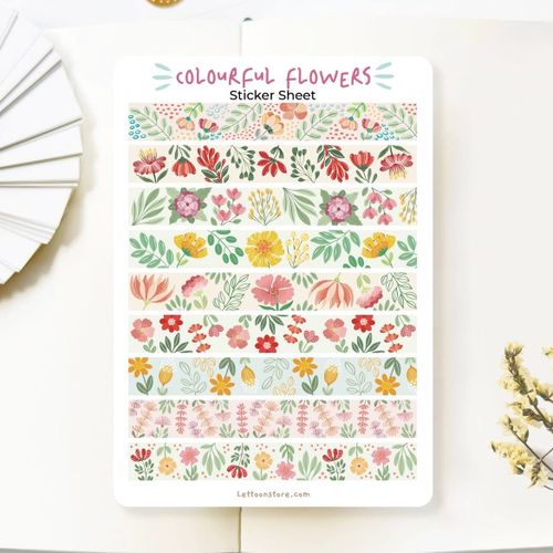 Stickers Lettoon - Colorful Flowers