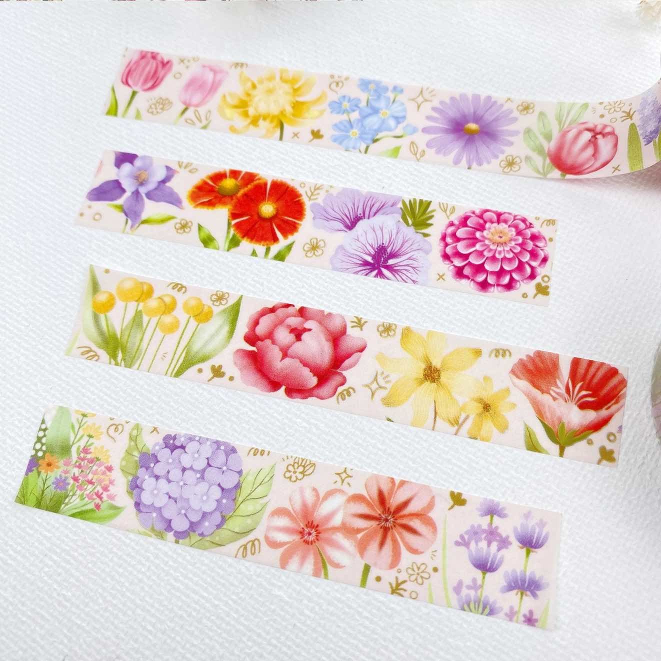 Washi tape Lettoon - Flower Passion 15 mm
