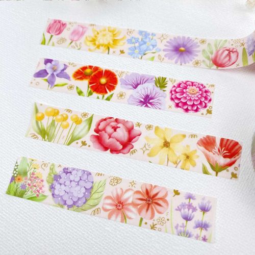 Washi tape Lettoon - Flower Passion 15 mm