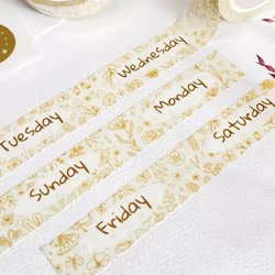 Washi tape Lettoon - Days of the Week 15 mm